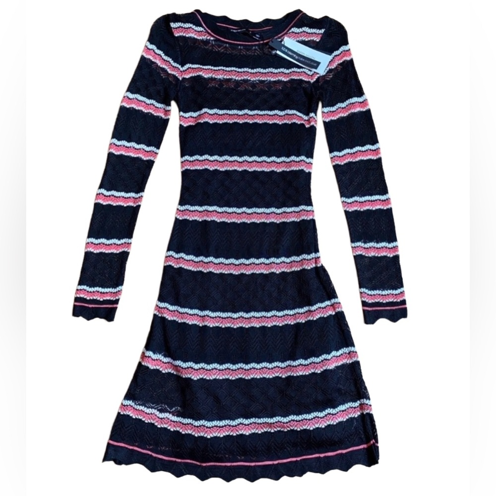 Karen Millen Pointelle Knit Stripe Dress
